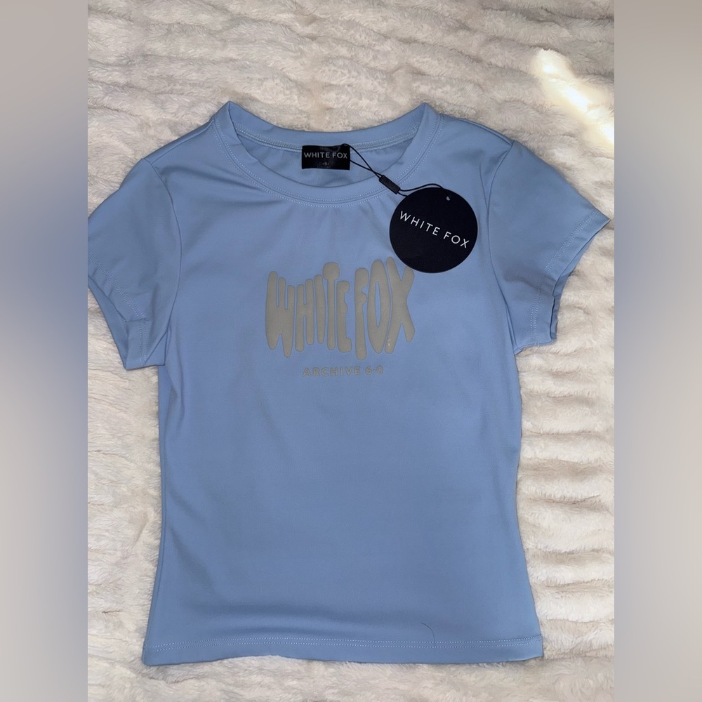 White Fox Blue T-Shirt